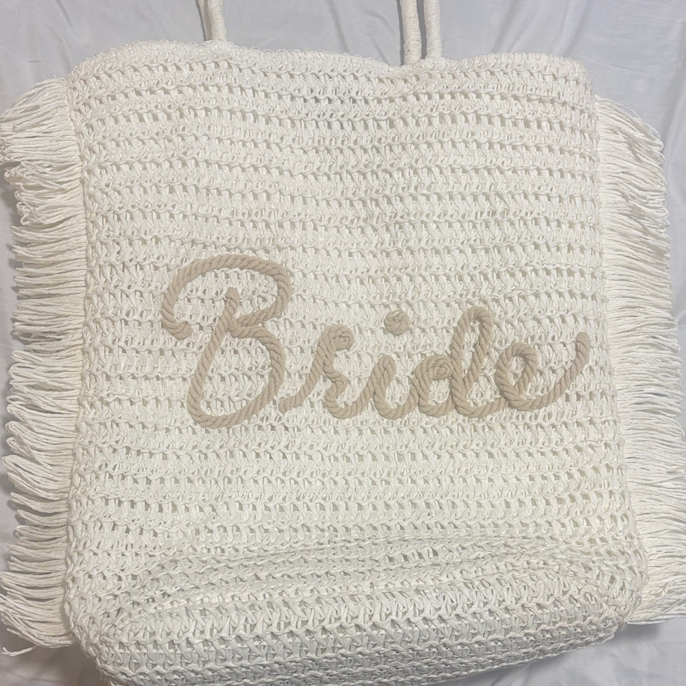 Chic White Bride Tote Bag
